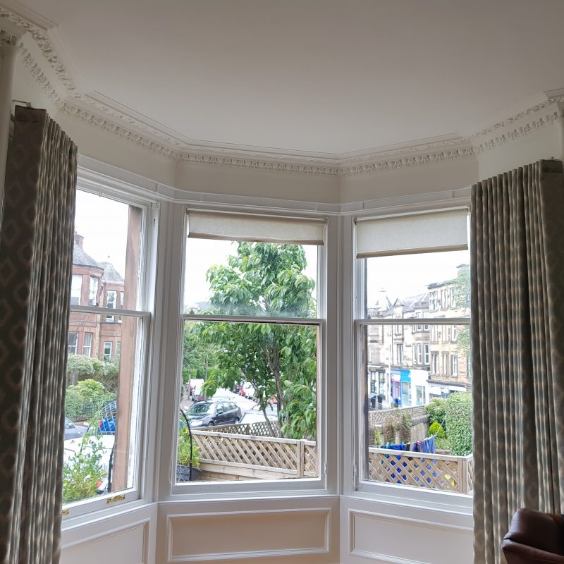 Wave curtains for traditional bay window in Morningside, Edinburgh ...