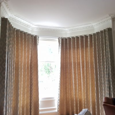 Wave curtains for traditional bay window in Morningside, Edinburgh ...
